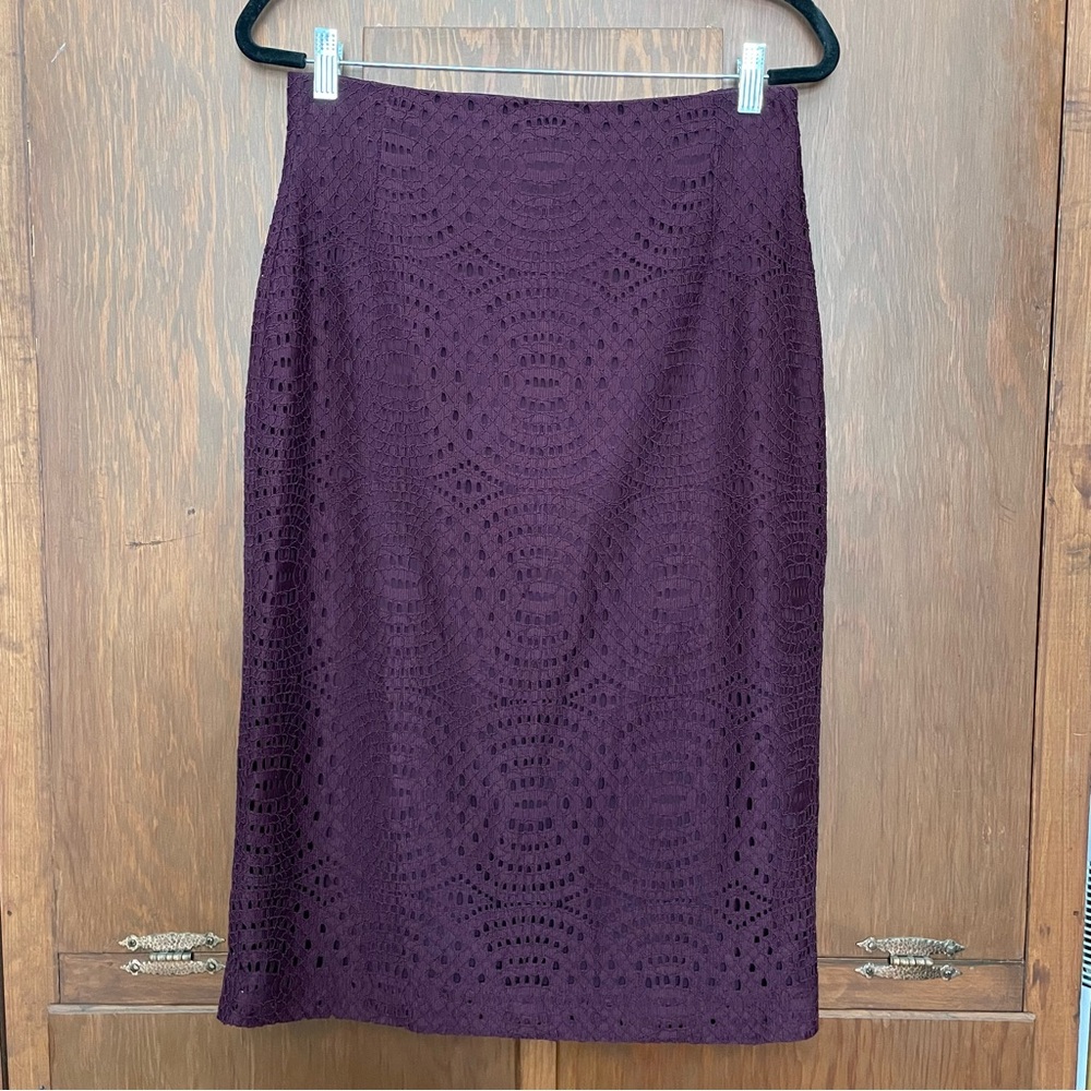 Elegant Plum Lace Skirt